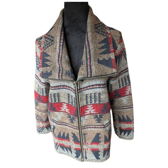 NTCO Nomadic Traders Southwestern Wool Blend Jacket - Aztec Print S - Picture 1 of 5